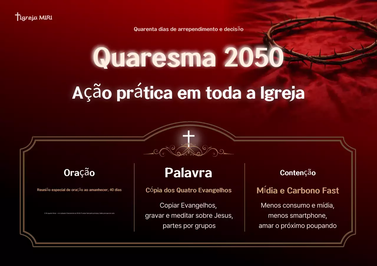 Guia de Eventos Religiosos Limpos e Vermelhos