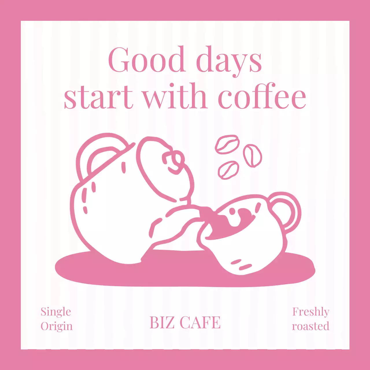 핑크 심플 카페 홍보