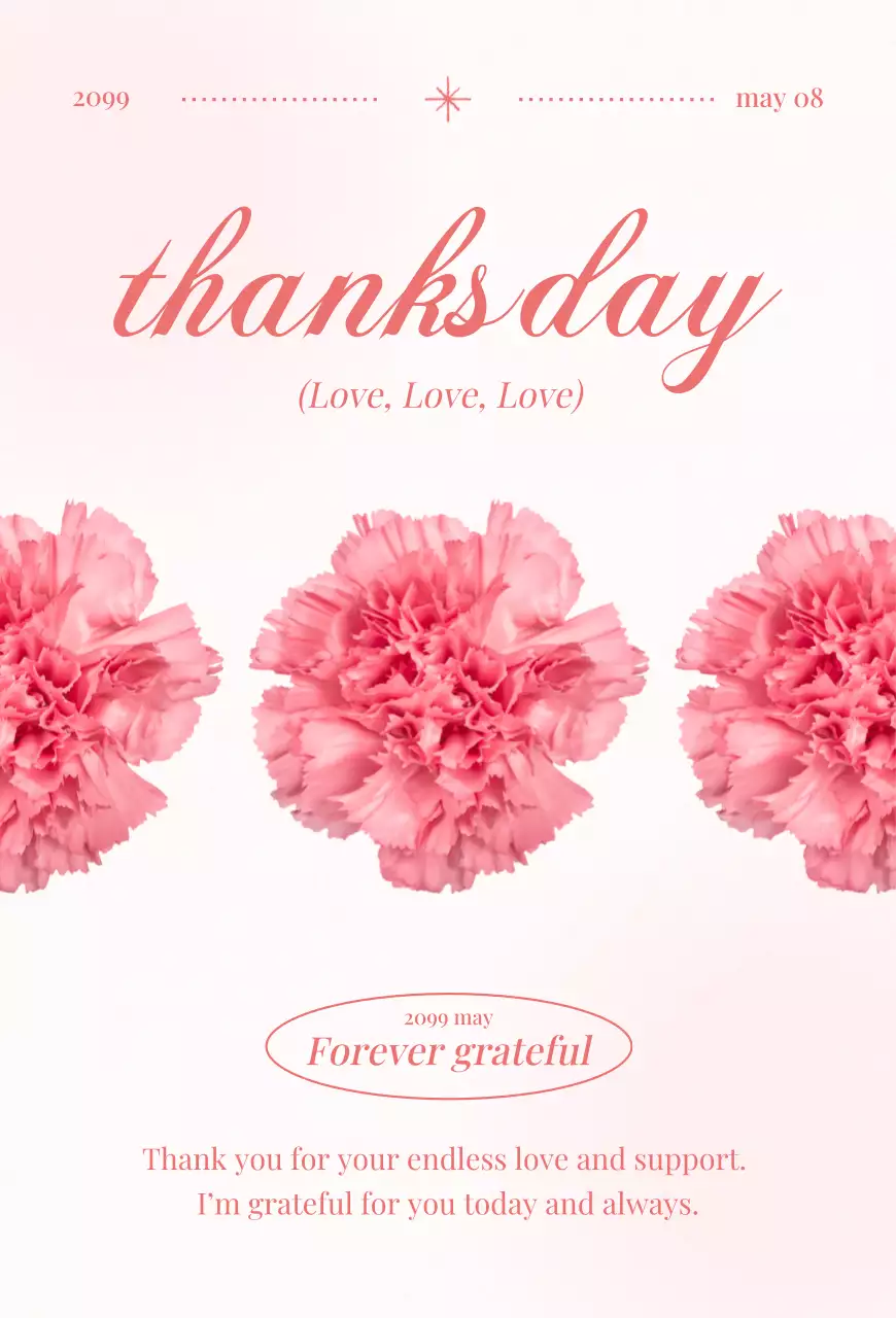 핑크 심플 감사 기념