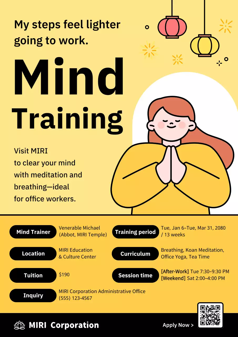 노란색 간단한 마음챙김 안내서