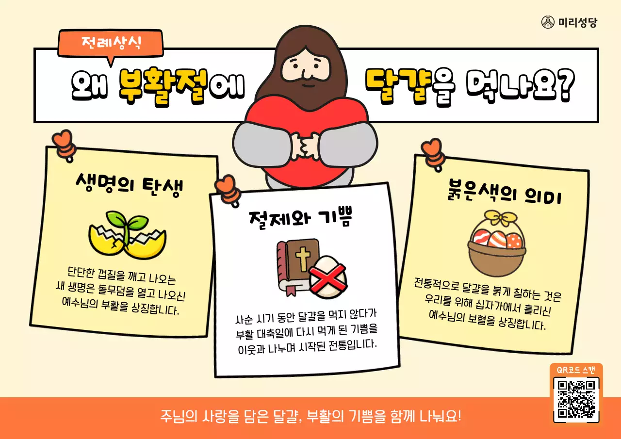 주황색 심플 부활절 상식 안내