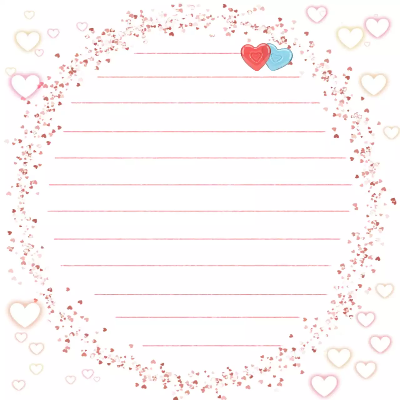 핑크 아기자기한 편지