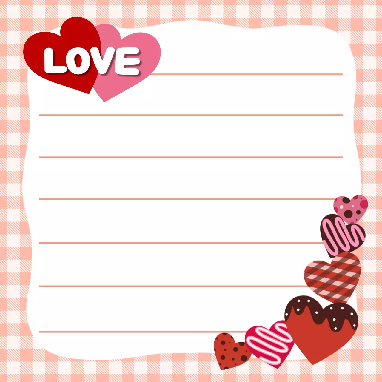 핑크 아기자기한 사랑의 편지