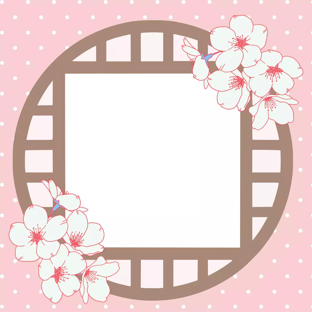 핑크 미니멀 벚꽃 전통프레임 미니 노트