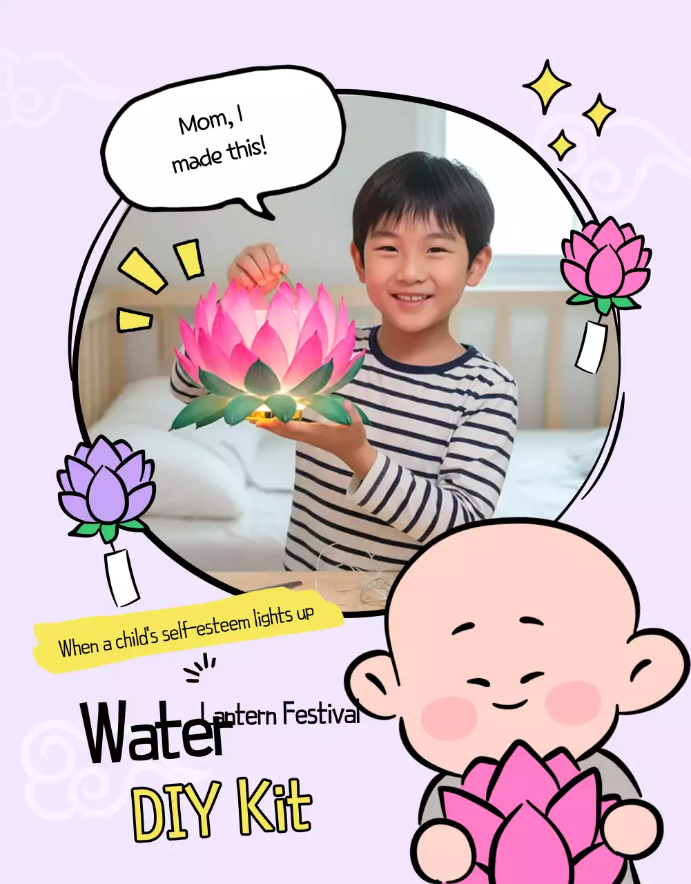 Promosi Kit Pembuatan Lampion Bayi Merah Muda