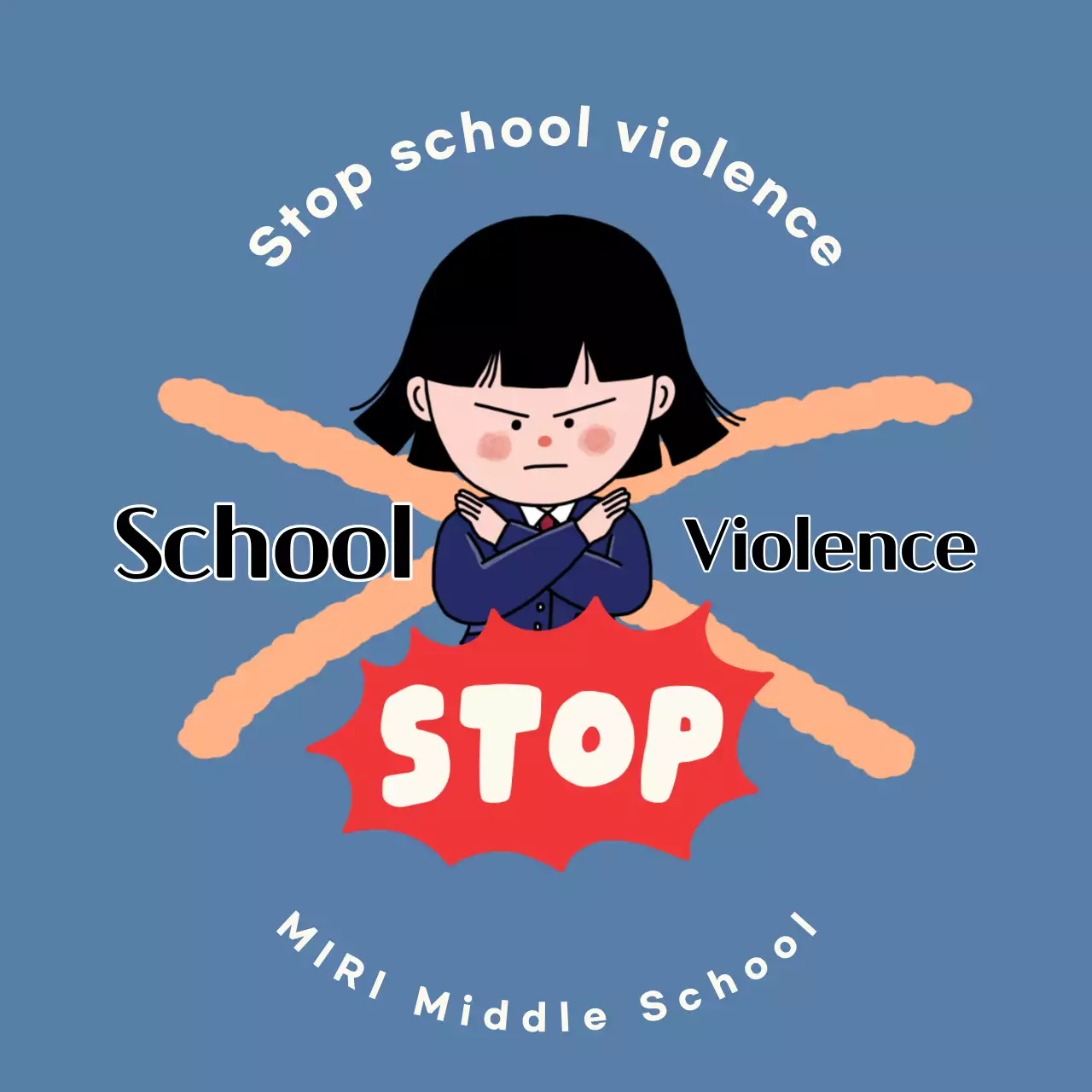 Blue Simple School Violence Prevention Guide