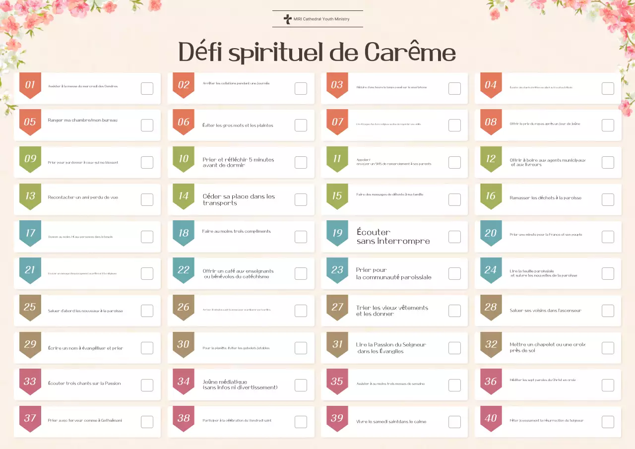 Guide du défi spirituel rose simple