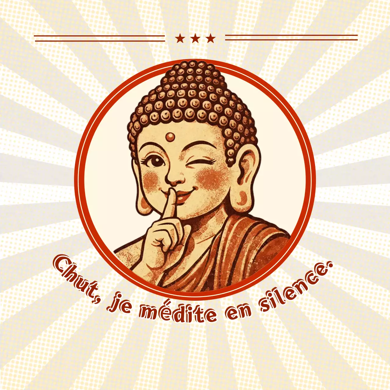 Guide de pratique bouddhiste rétro marron