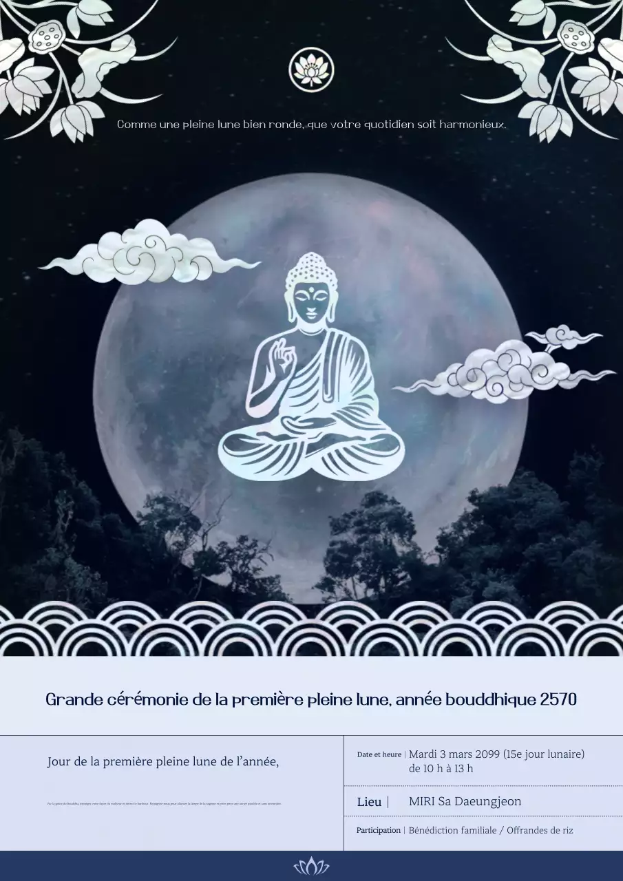 Guide des événements bouddhistes avancés bleus