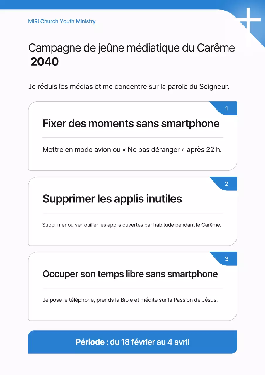 Guide de la campagne de jeûne de Blue Clean Media
