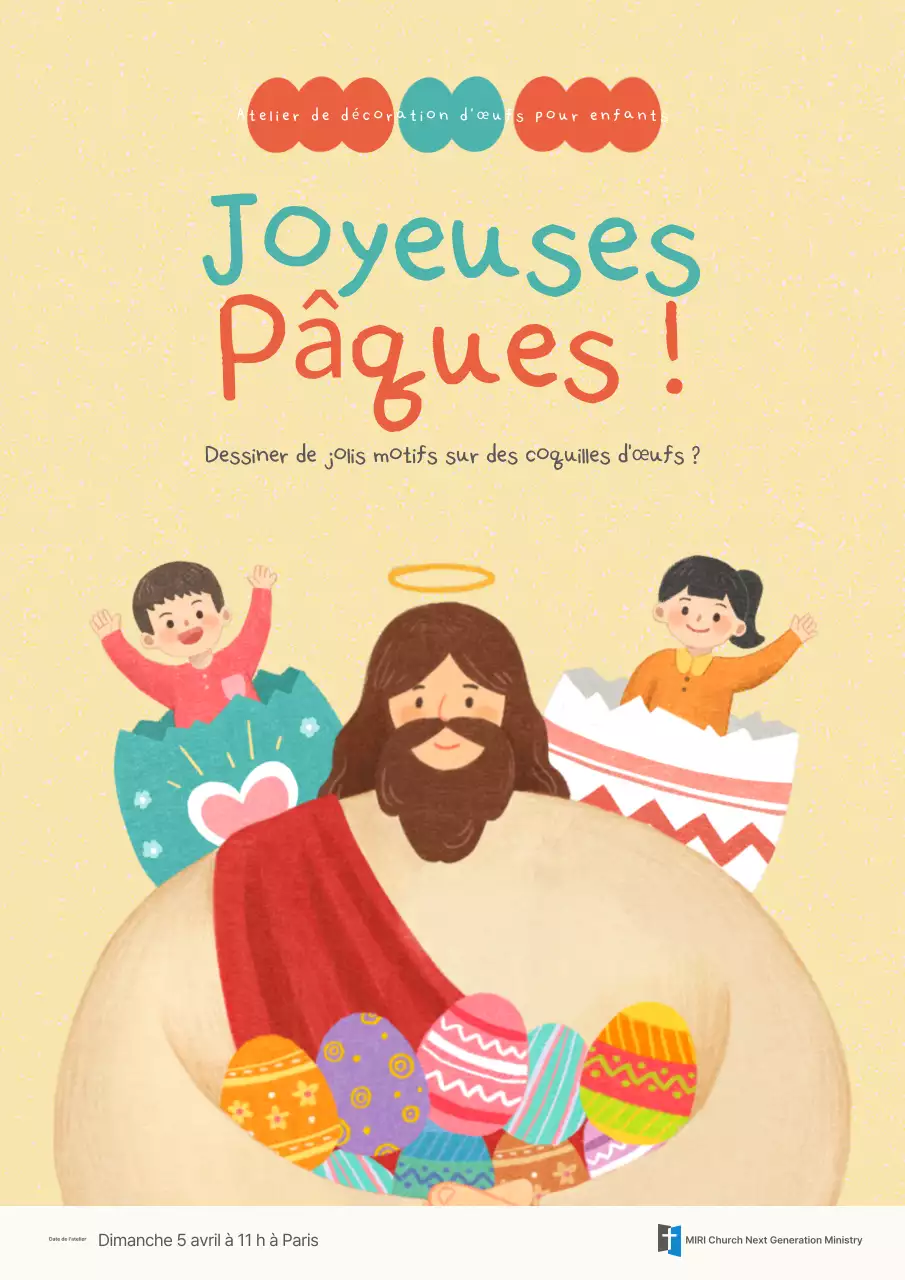 Événement de décoration d'œufs simples pour enfants (jaune)