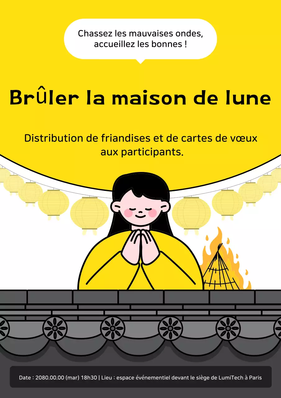 Événement traditionnel simple jaune