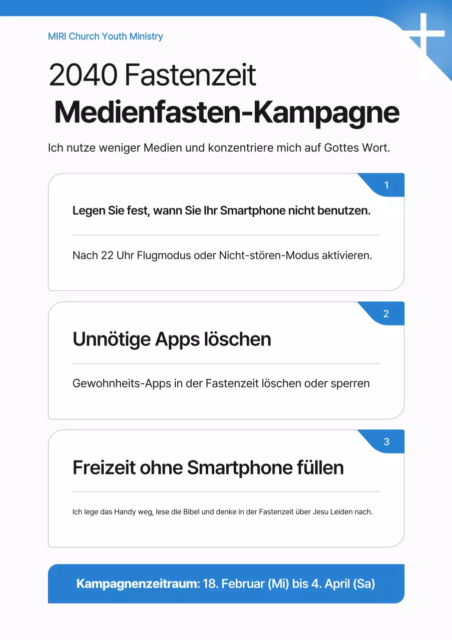 Leitfaden zur Fastenkampagne von Blue Clean Media