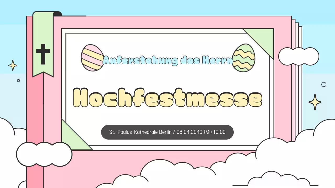 Himmelblauer minimalistischer Osterfest-Leitfaden