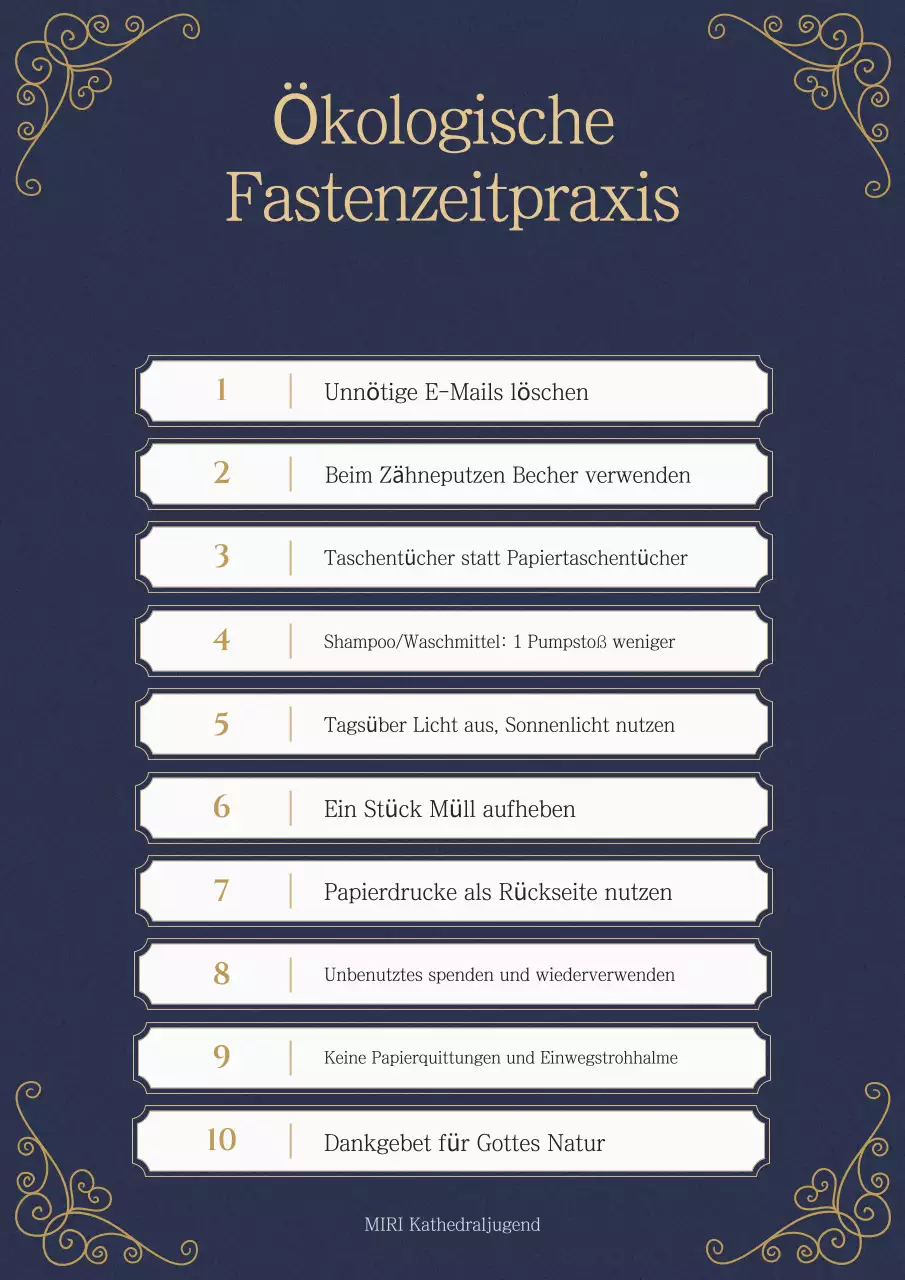 Leitfaden zur Umweltkampagne „Blue Premium“