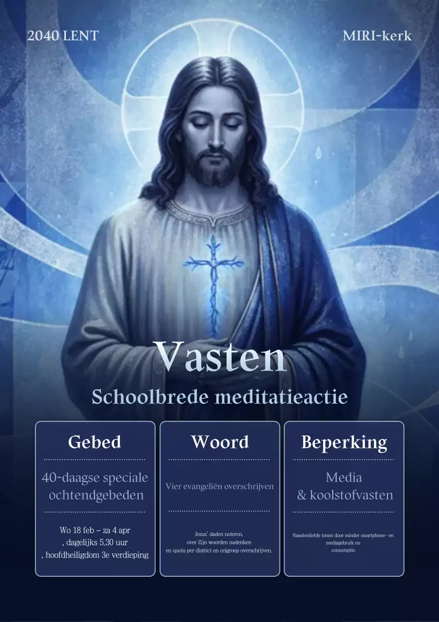 Eenvoudig blauw vastenevenement