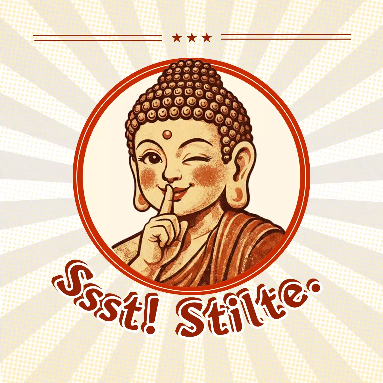 Bruine retro boeddhistische oefengids