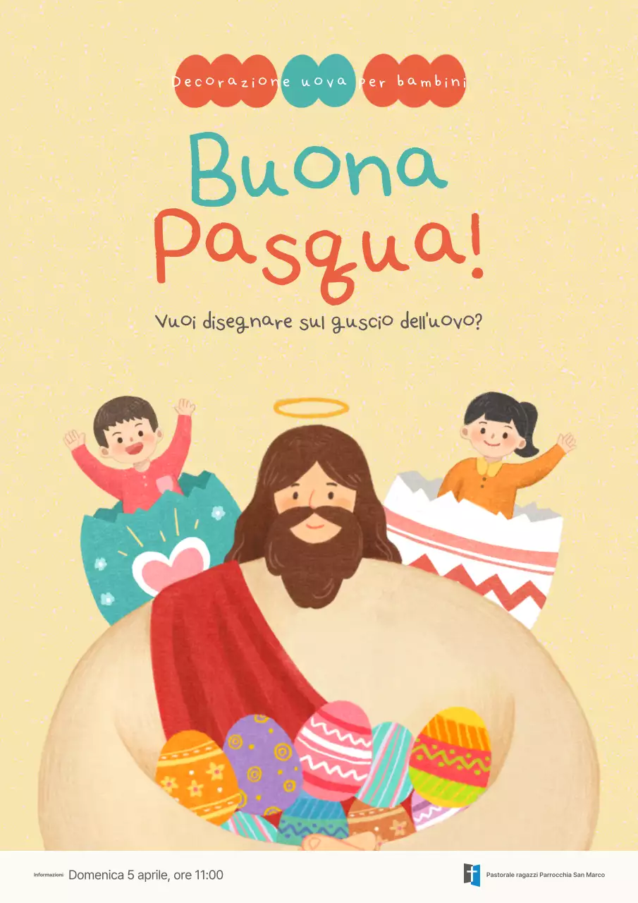 Evento di decorazione di uova gialle semplici per bambini