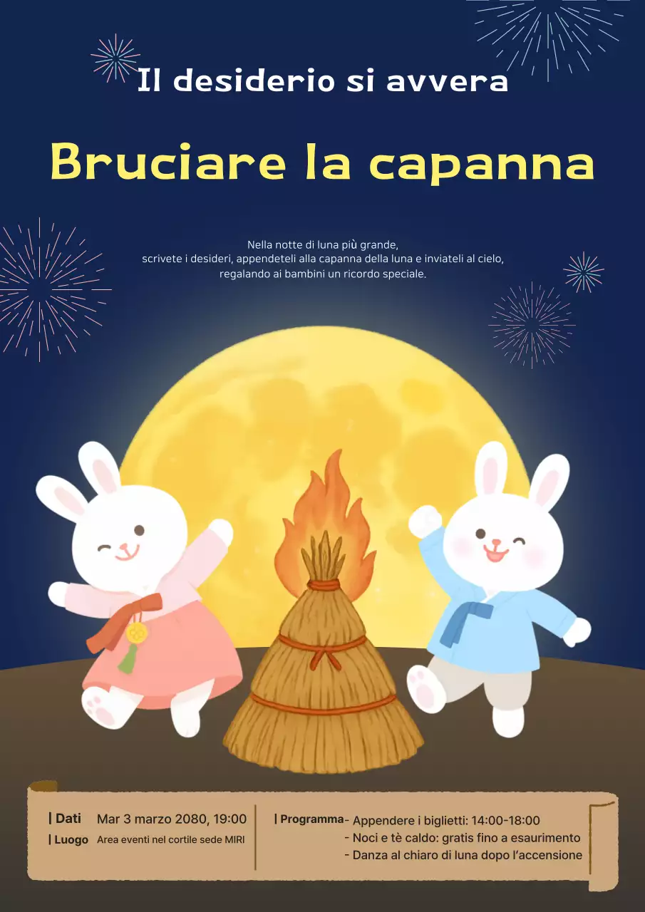 Cerimonia tradizionale di combustione della casa lunare, gialla e pulita