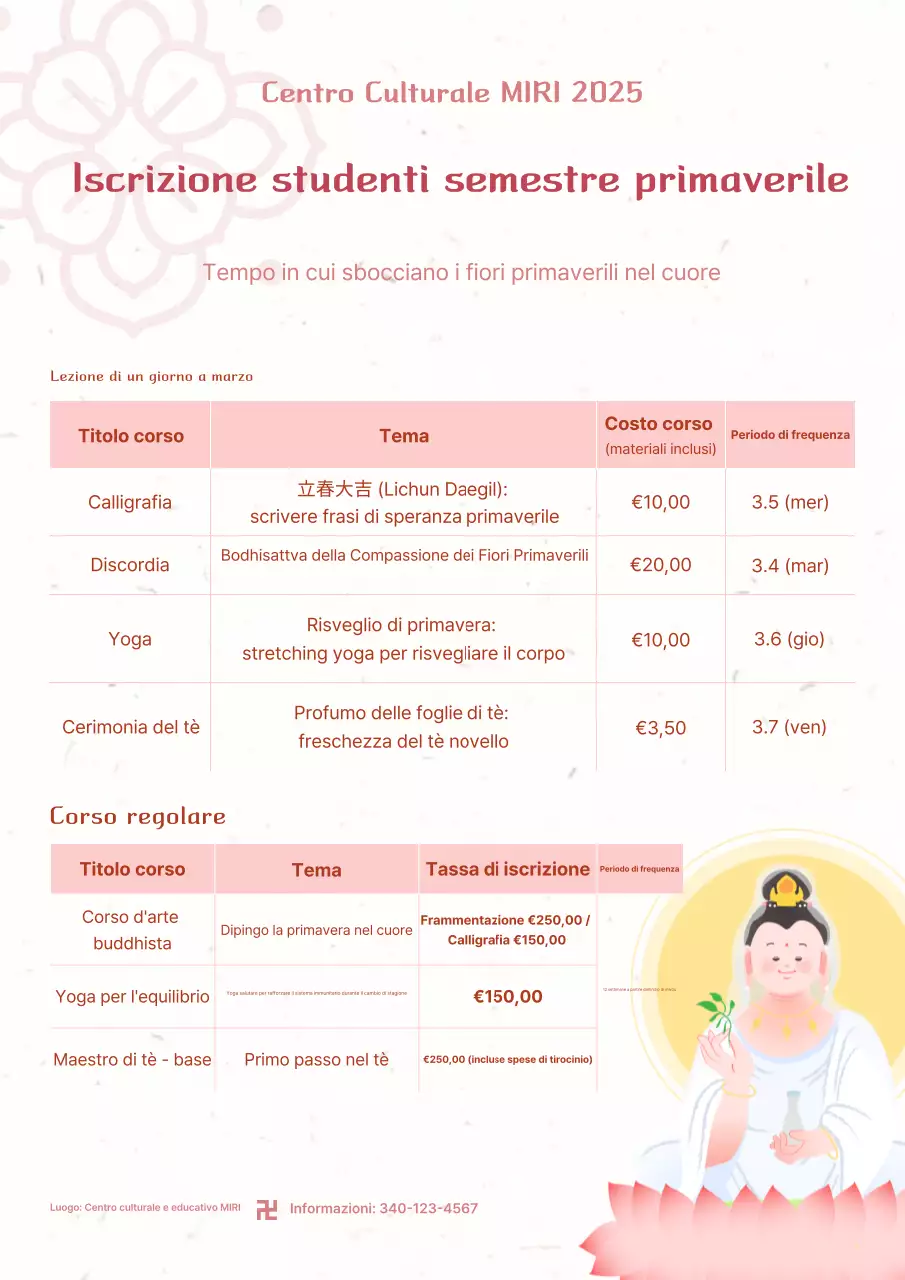 Guida all'iscrizione degli studenti del semestre primaverile rosa semplice