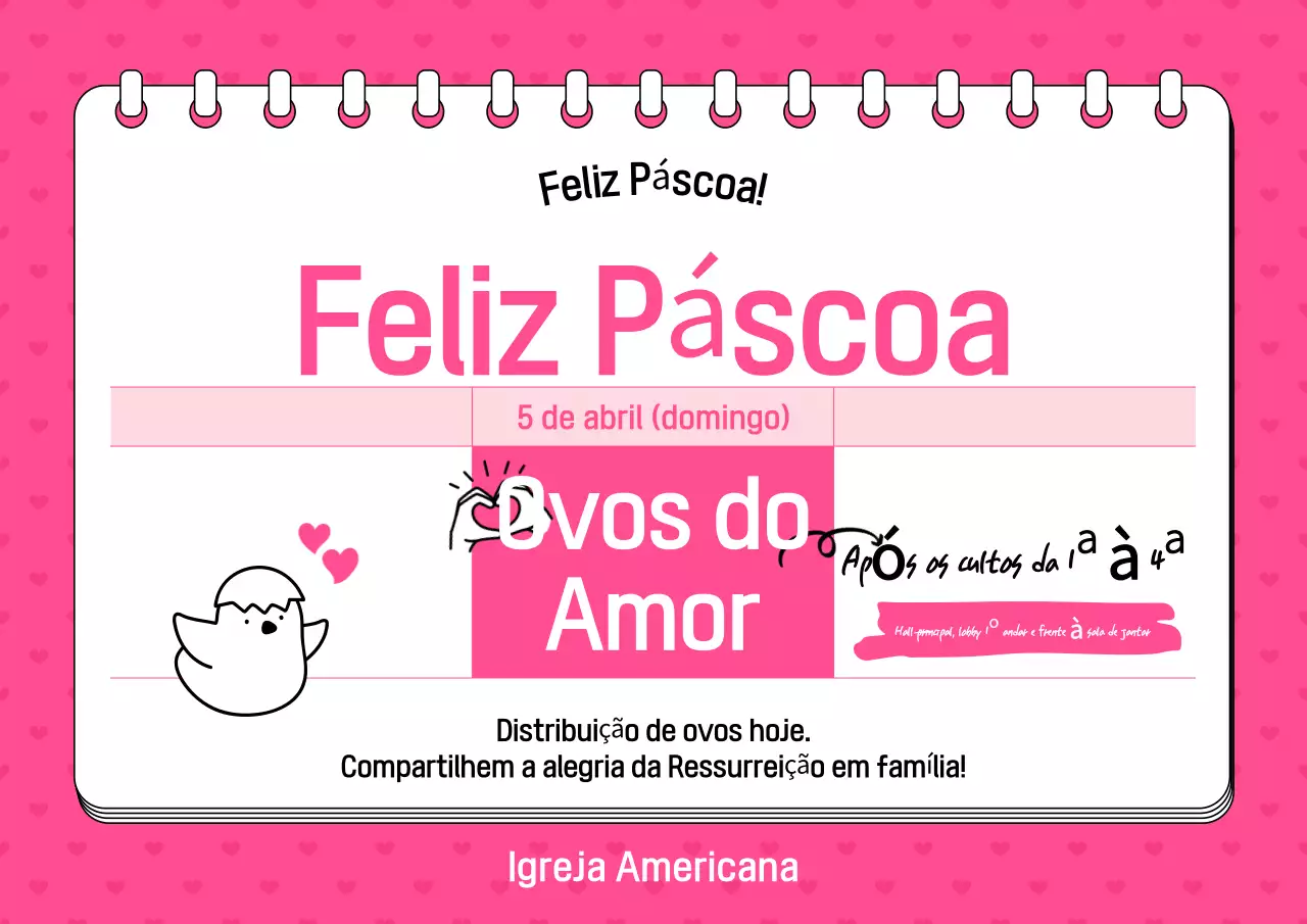 Guia de Eventos de Páscoa para Bebês Rosa