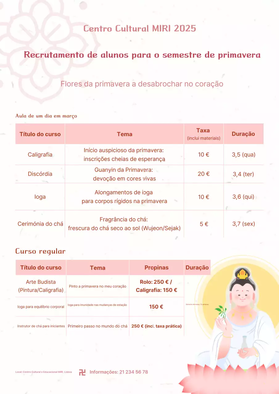 Guia de Matrícula para o Semestre de Primavera da Pink Simple