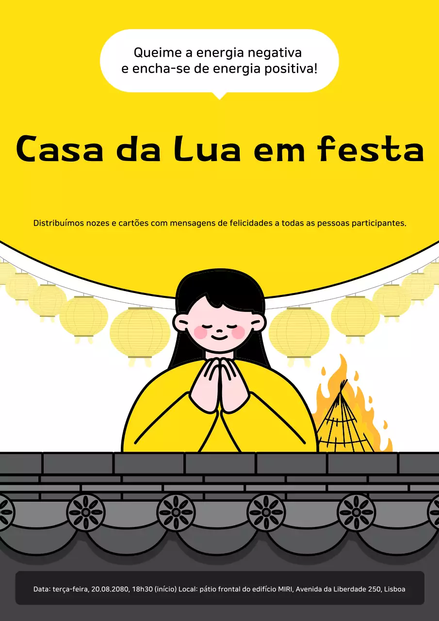Evento tradicional simples em amarelo