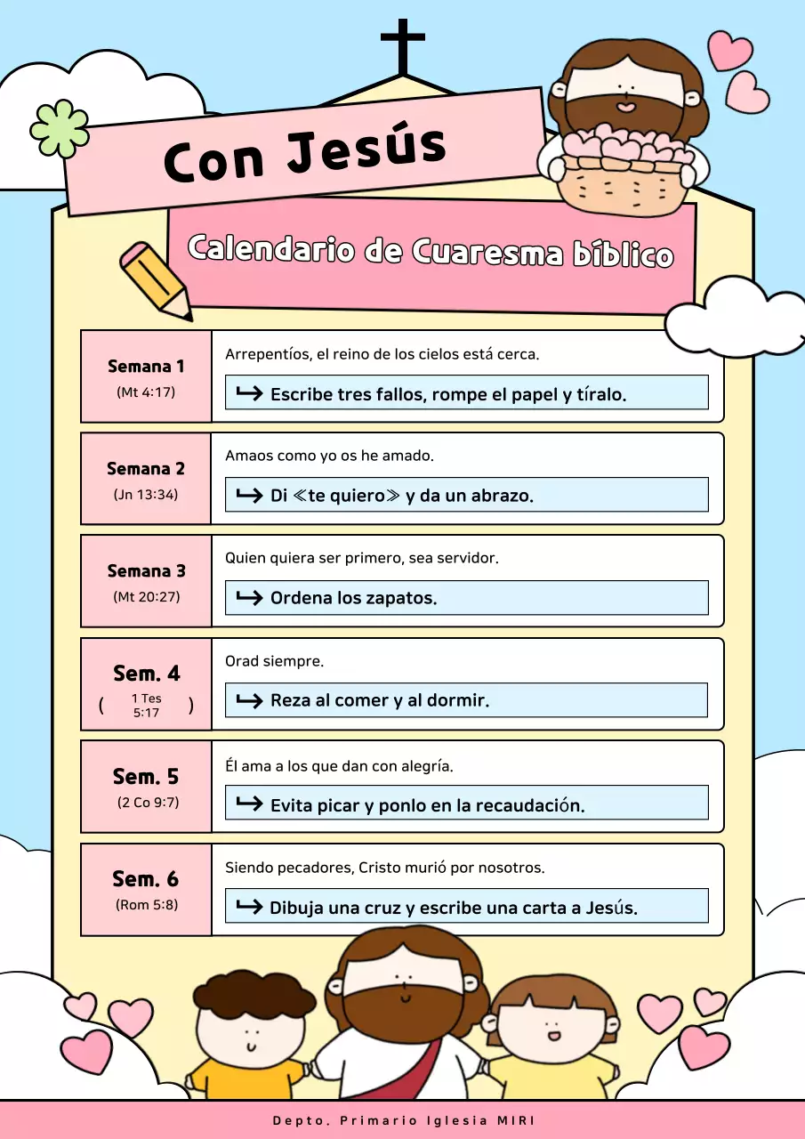 Guía del calendario de palabras de Cuaresma de Blue Baby