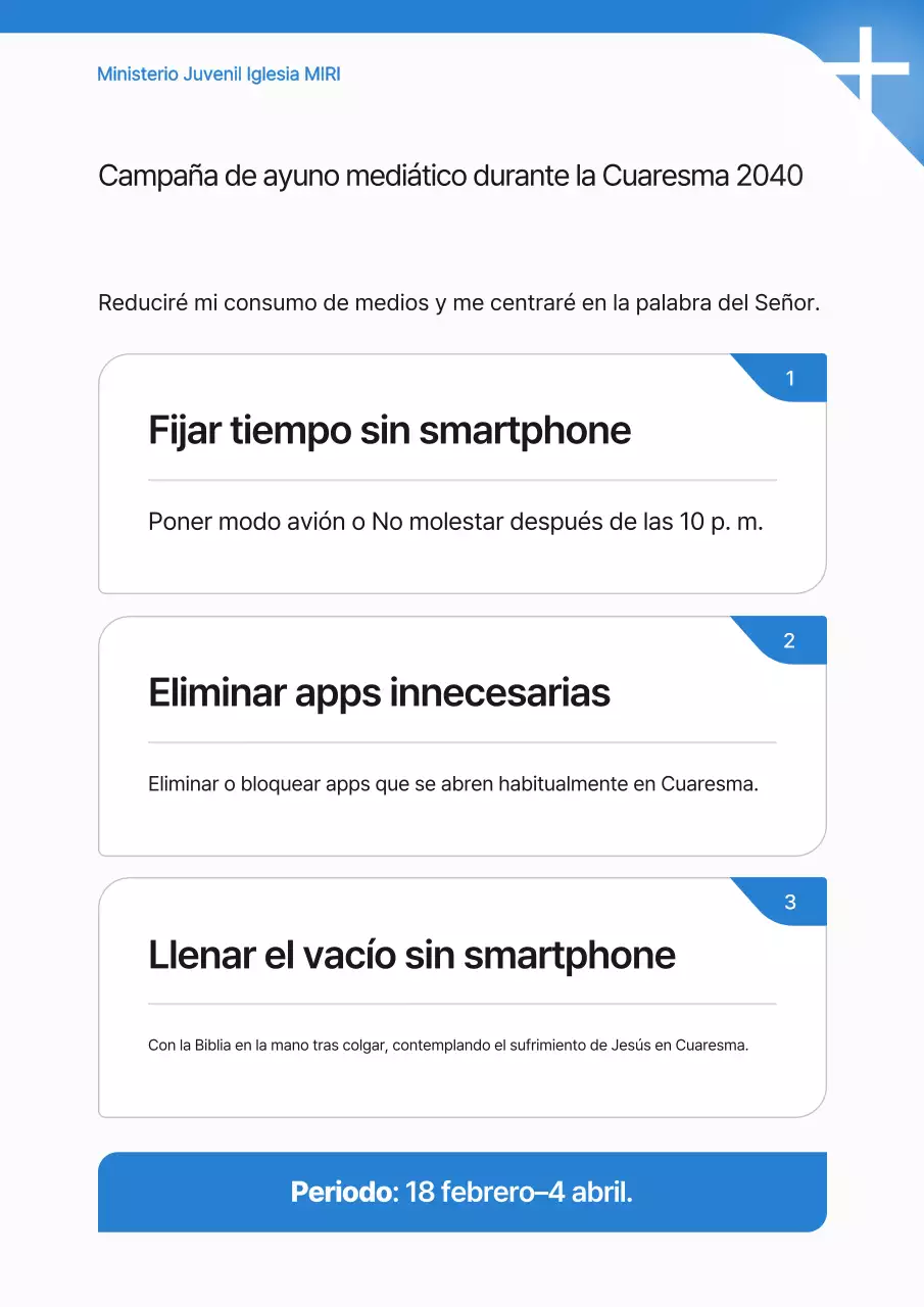 Guía de la campaña de ayuno de Blue Clean Media
