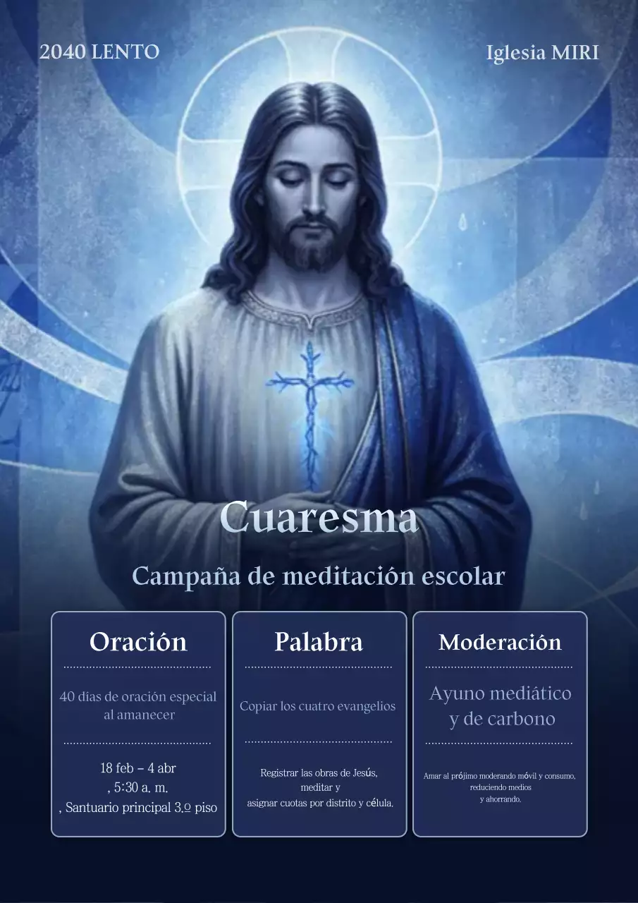 Evento de Cuaresma Simple Azul