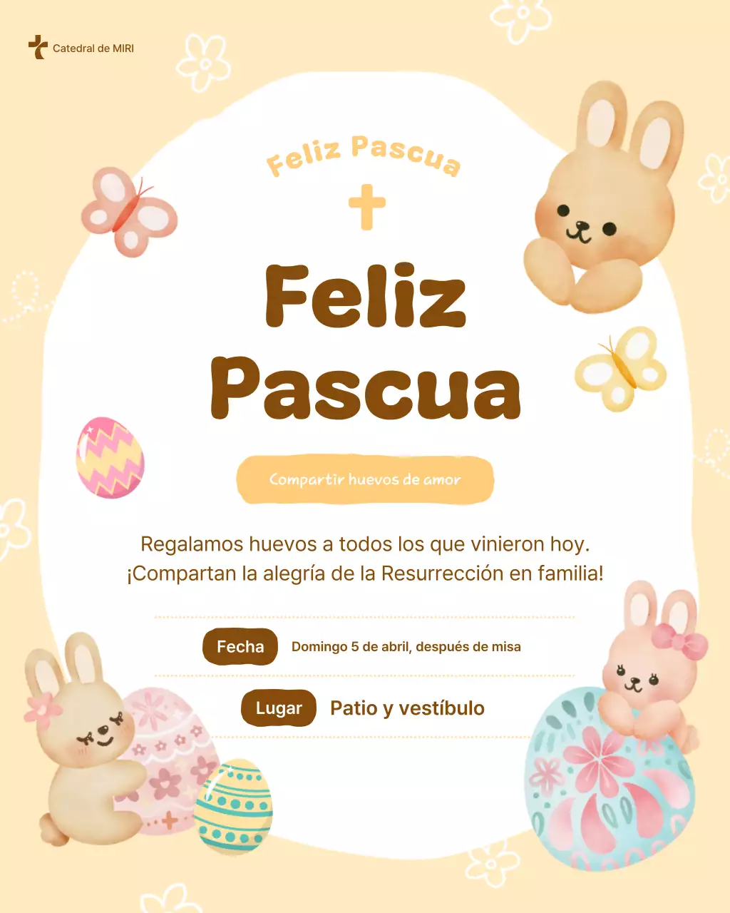 Guía de eventos de Pascua para bebés beige