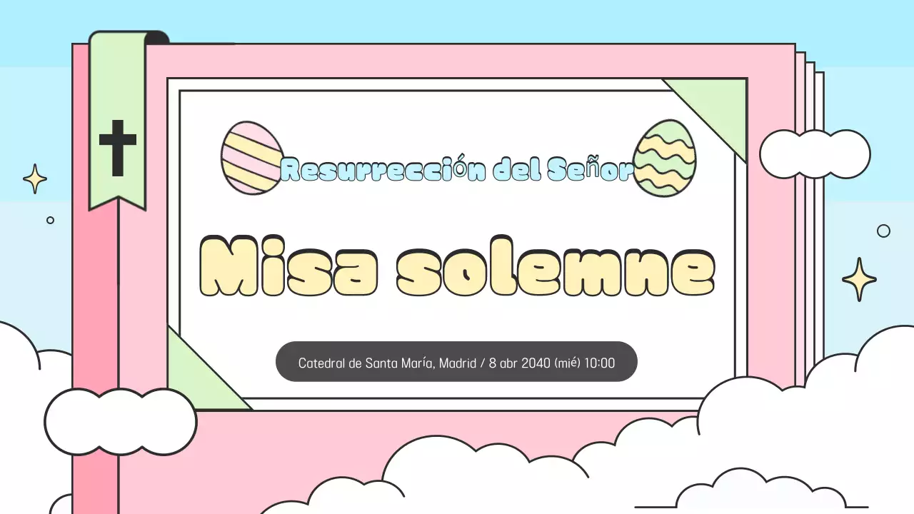 Guía minimalista para la fiesta de Pascua en azul cielo