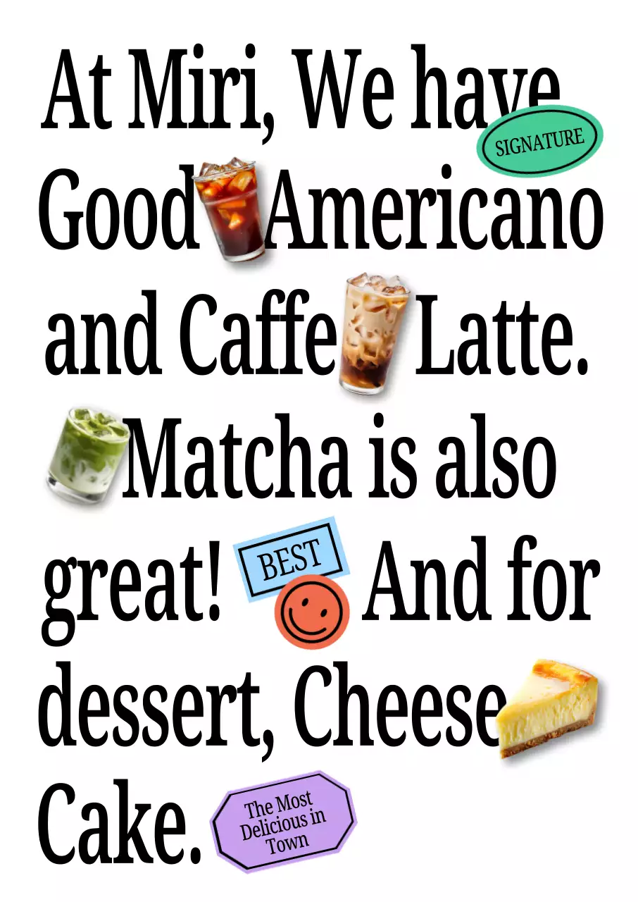 힙한 카페 메뉴 홍보