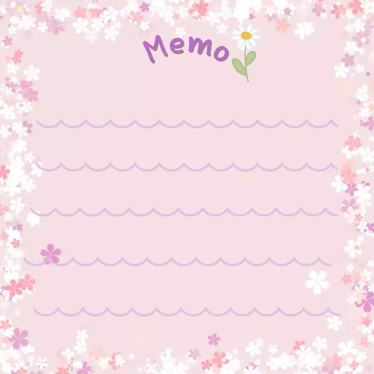 분홍색 아기자기한 엽서