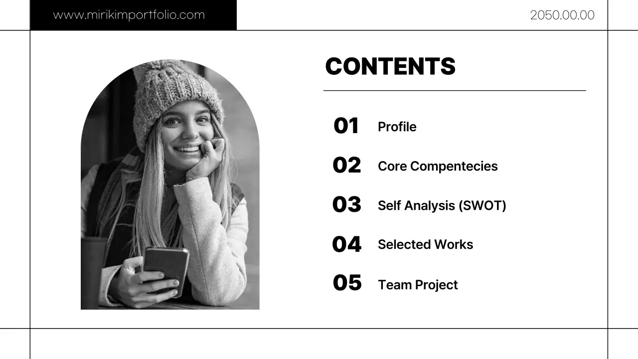 흑백 심플 포트폴리오 안내
