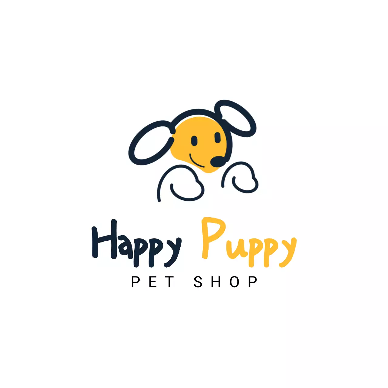 yellow modern playful puppy pet shop