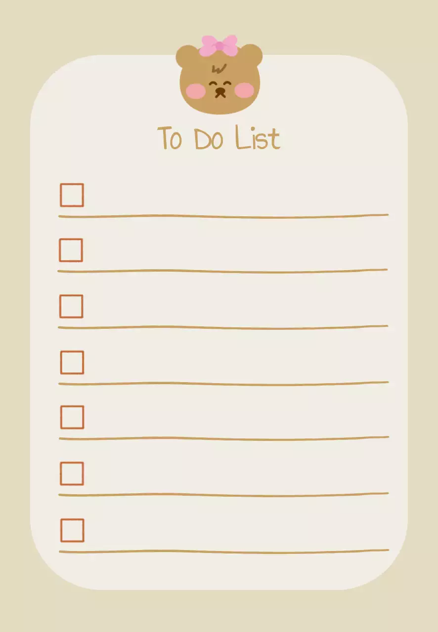 베이지 아기자기한 곰돌이