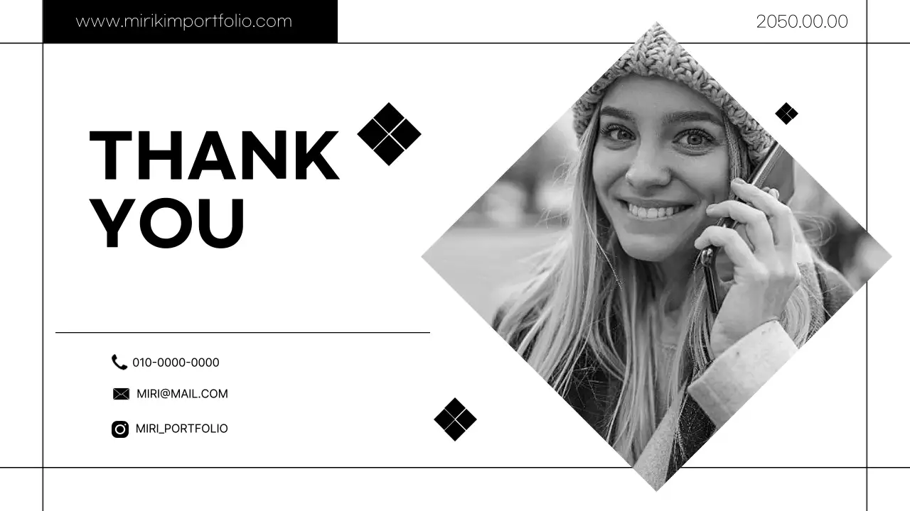 흑백 심플 포트폴리오 안내