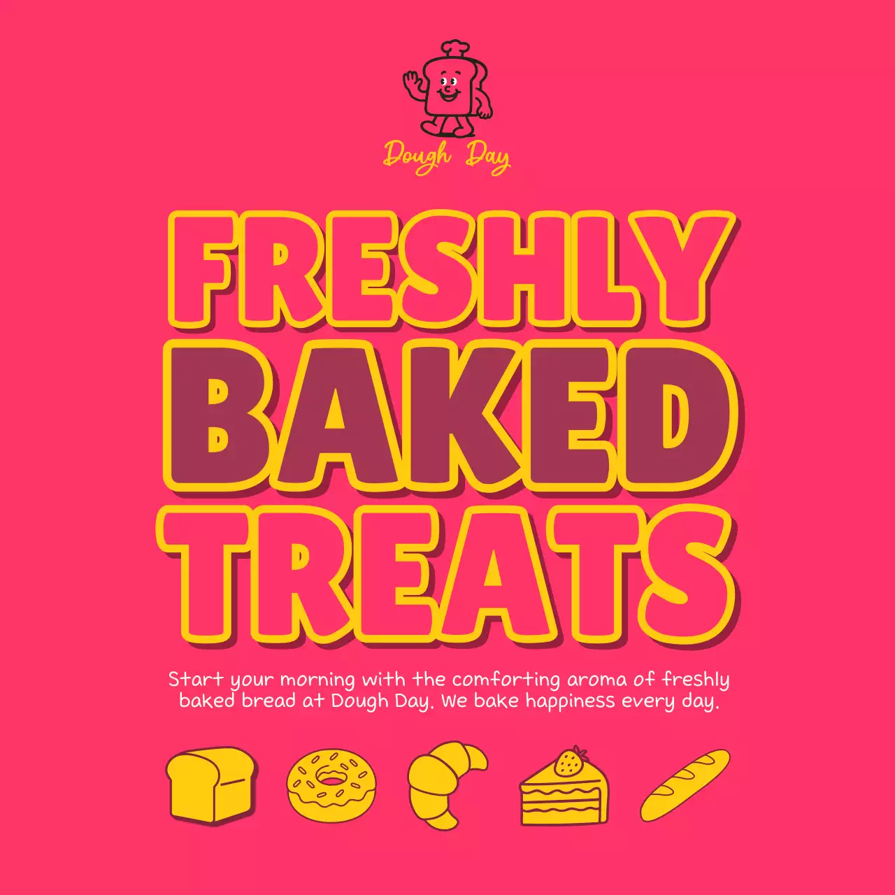 핑크 심플 베이커리 메뉴 홍보