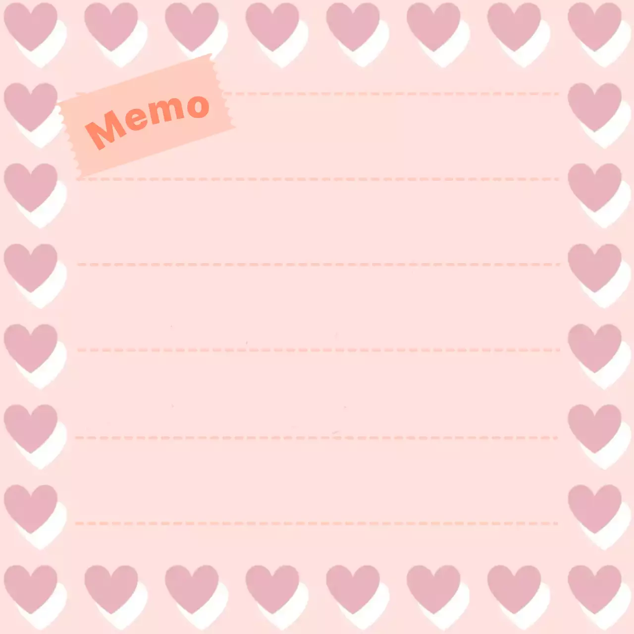 분홍색 아기자기한 엽서