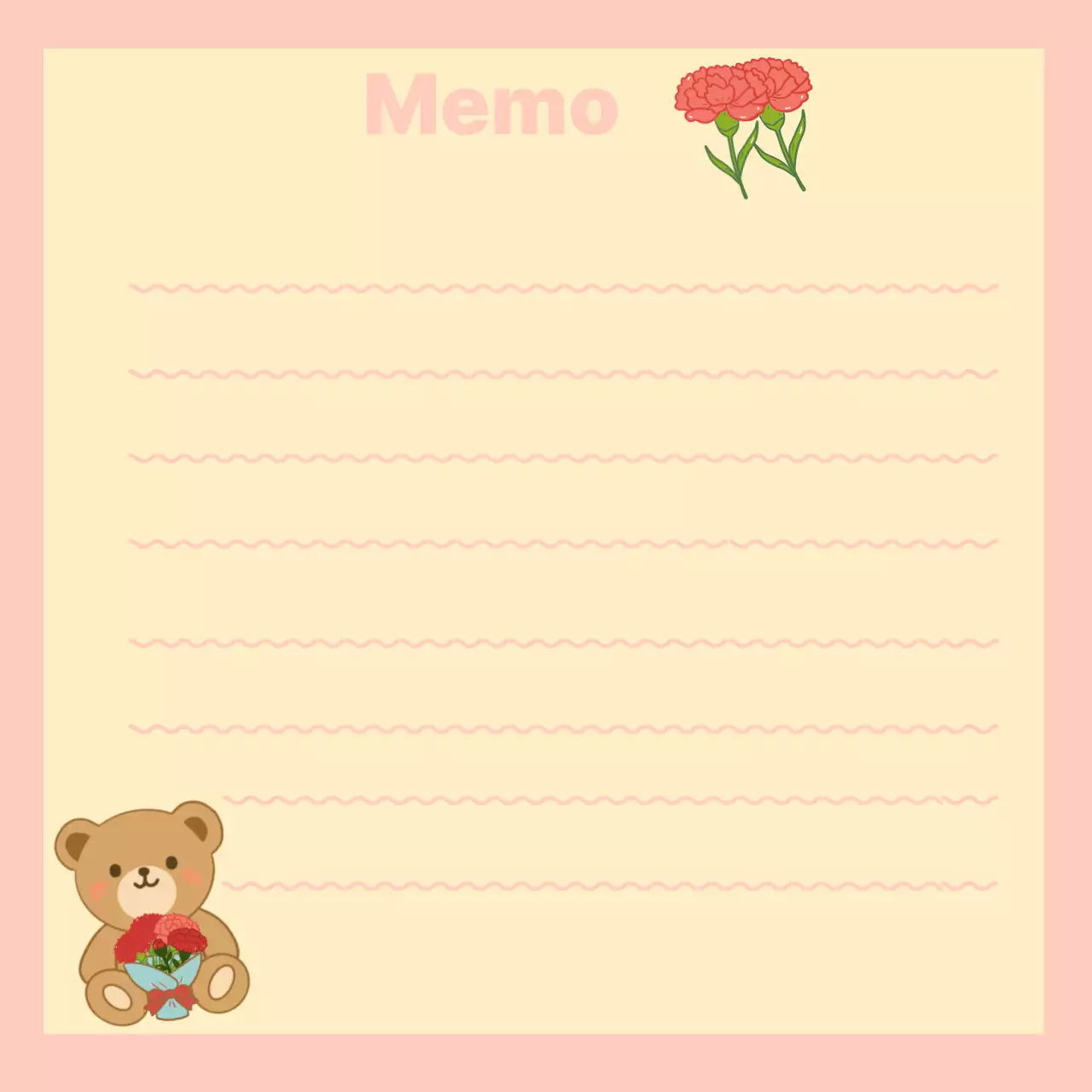 분홍 심플 편지