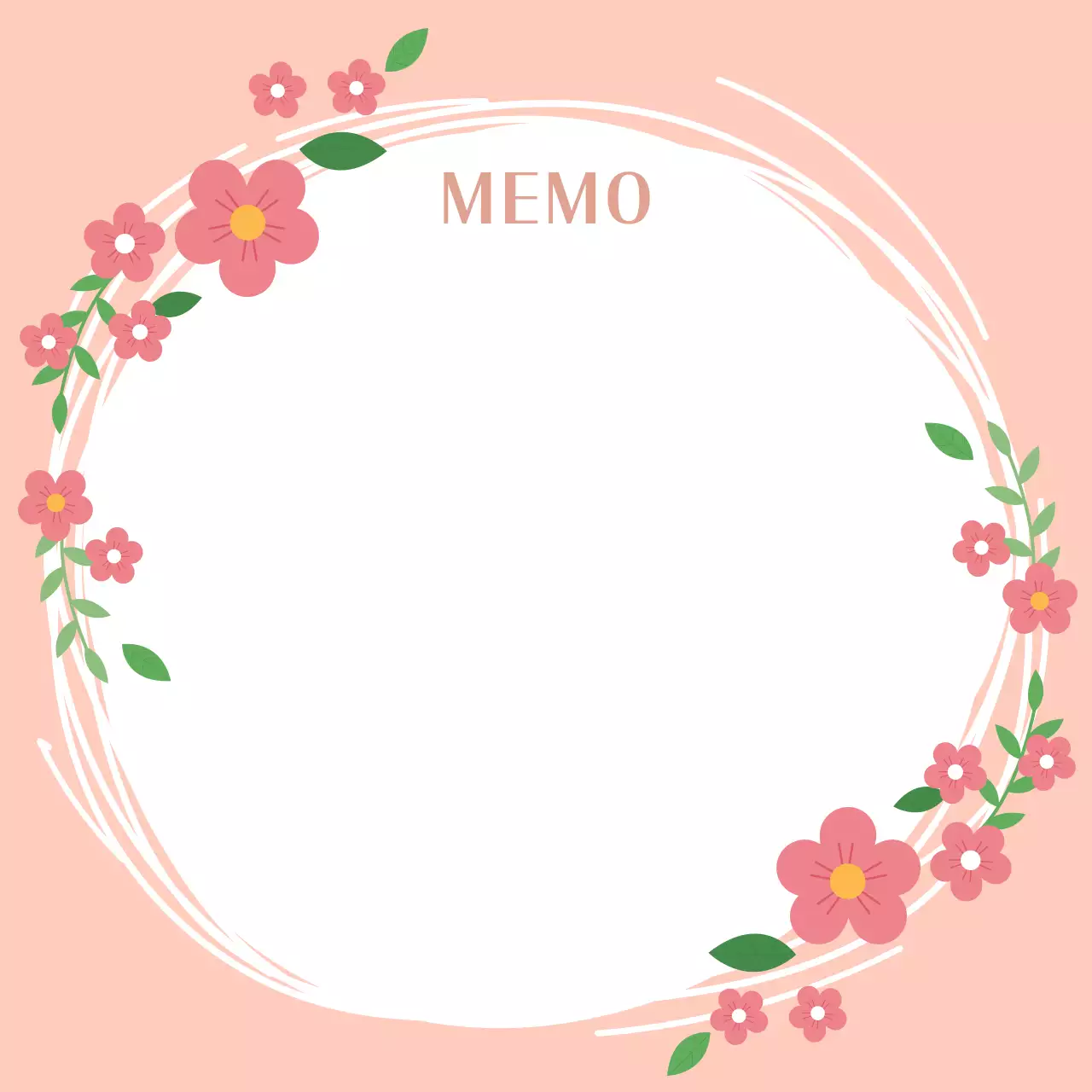 핑크 아기자기한 꽃다발 문구