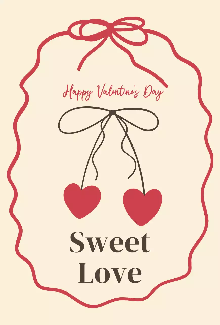 빨강 심플 발렌타인데이 기념