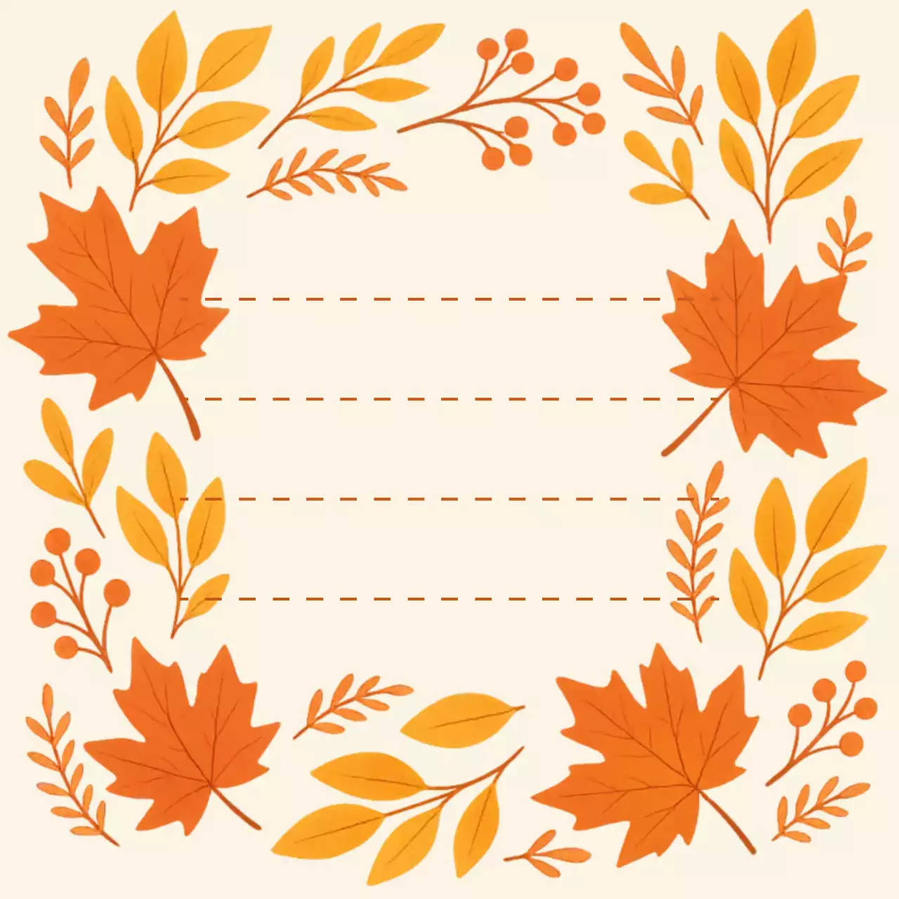 주황 심플 가을 문구