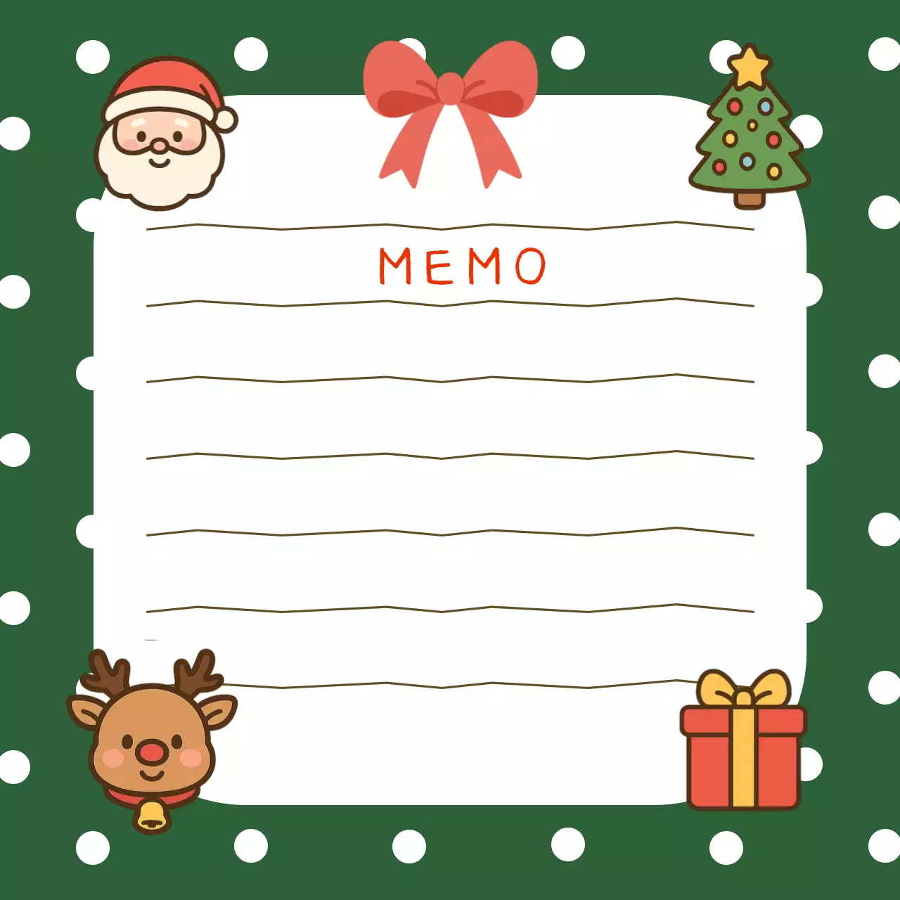 초록 아기자기한 크리스마스 카드