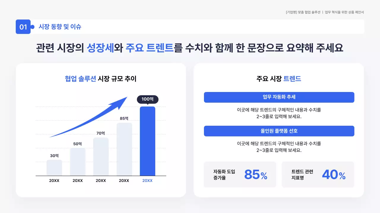 파랑 모던 업무혁신 제안서 홍보