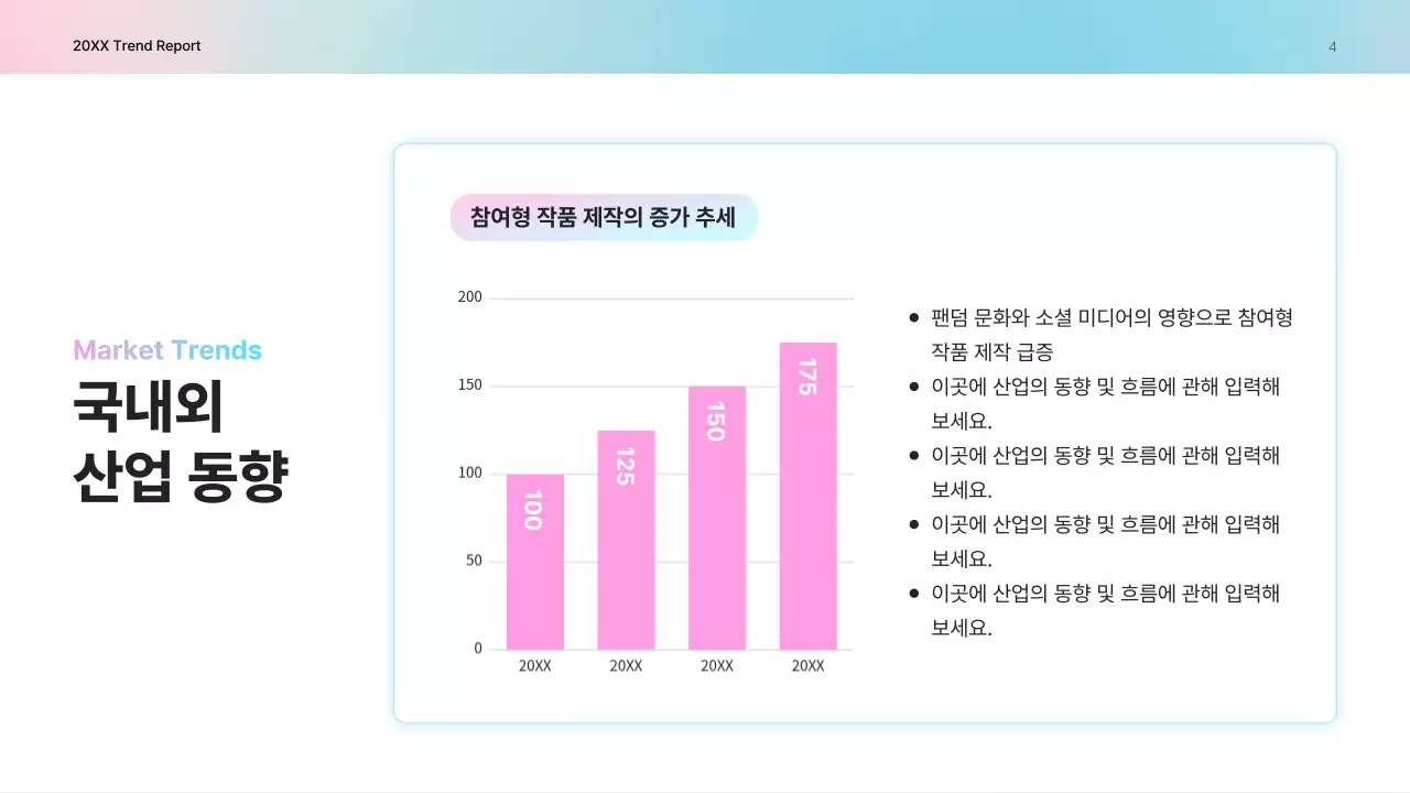 분홍색 모던 문화산업 트렌드 보고서