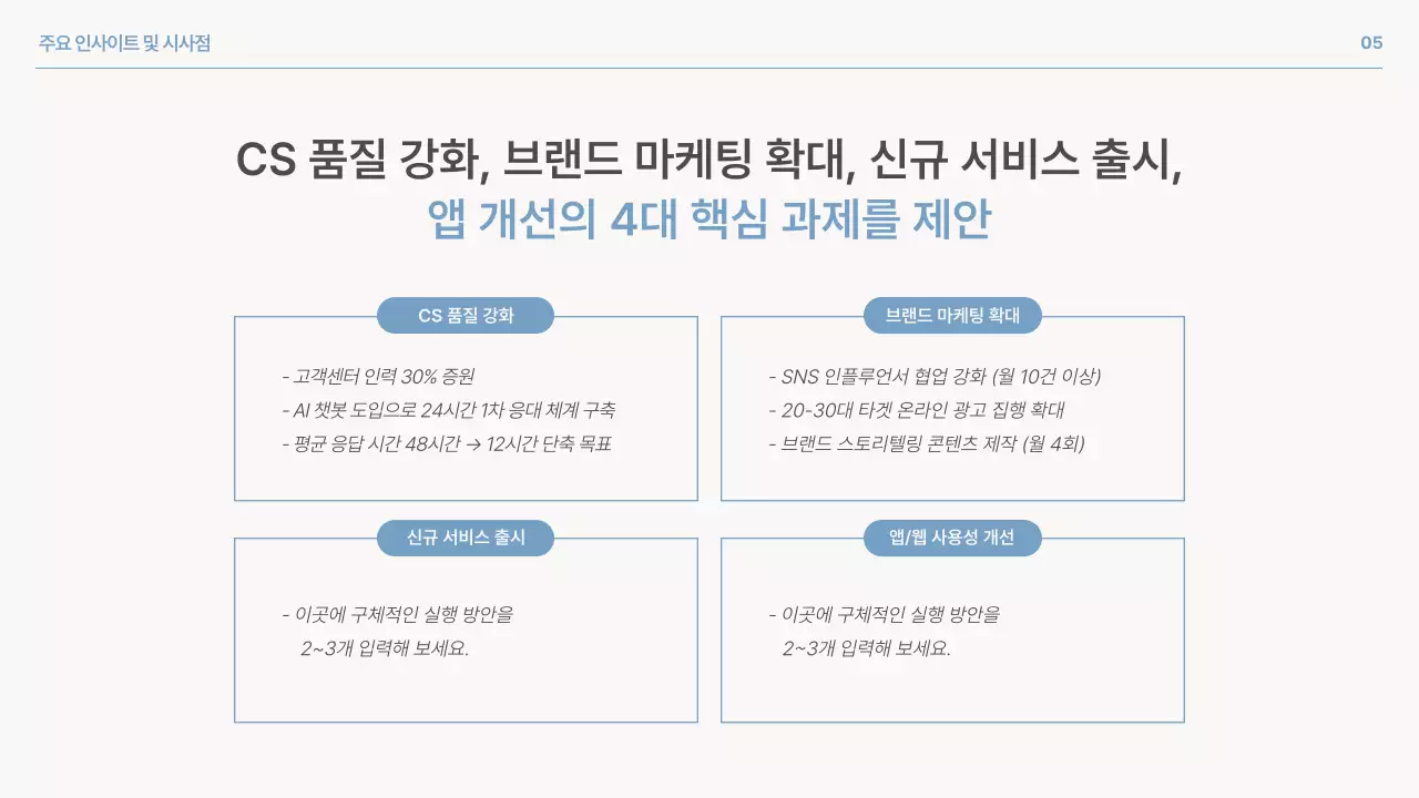 파랑 심플 브랜드 설문조사 보고서 홍보