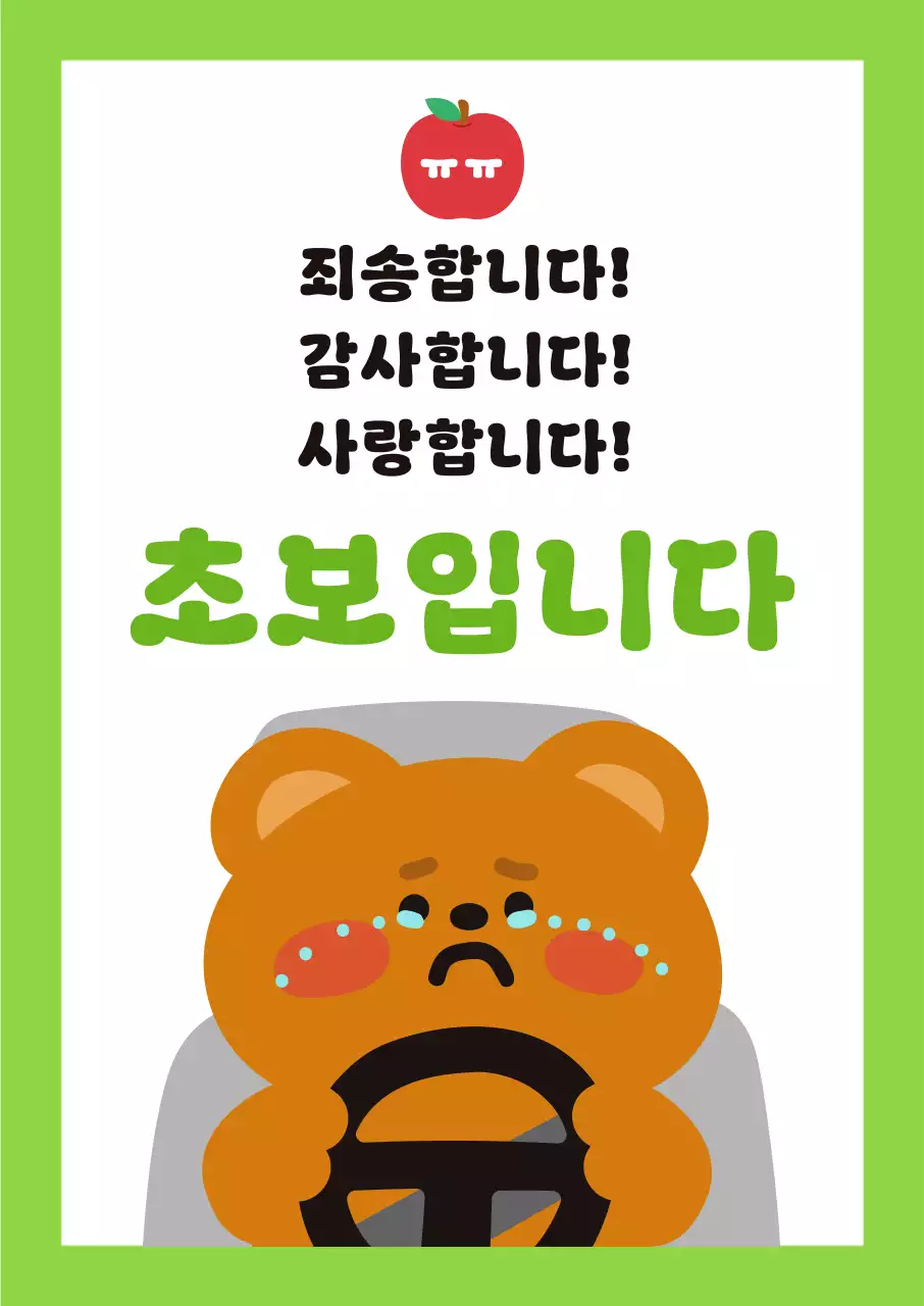 초록 깔끔 초보운전 안내