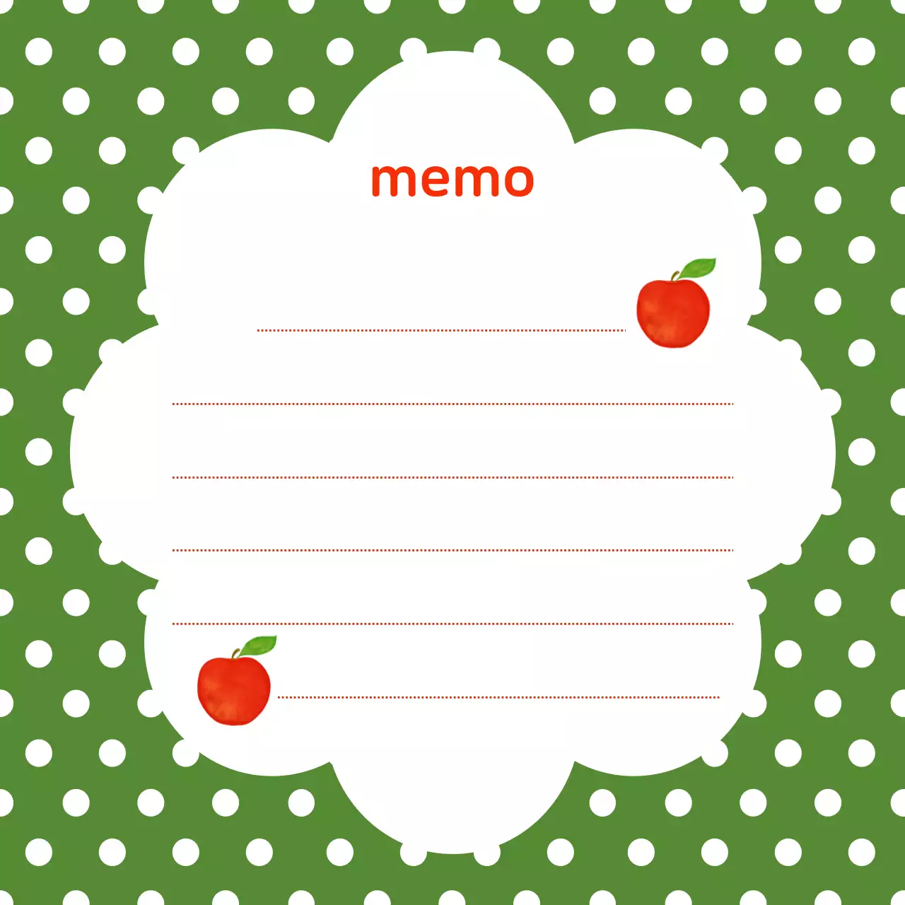 초록색의 아기자기한 사과 노트